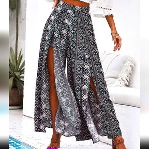 Side slit palazzo pants